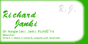 richard janki business card